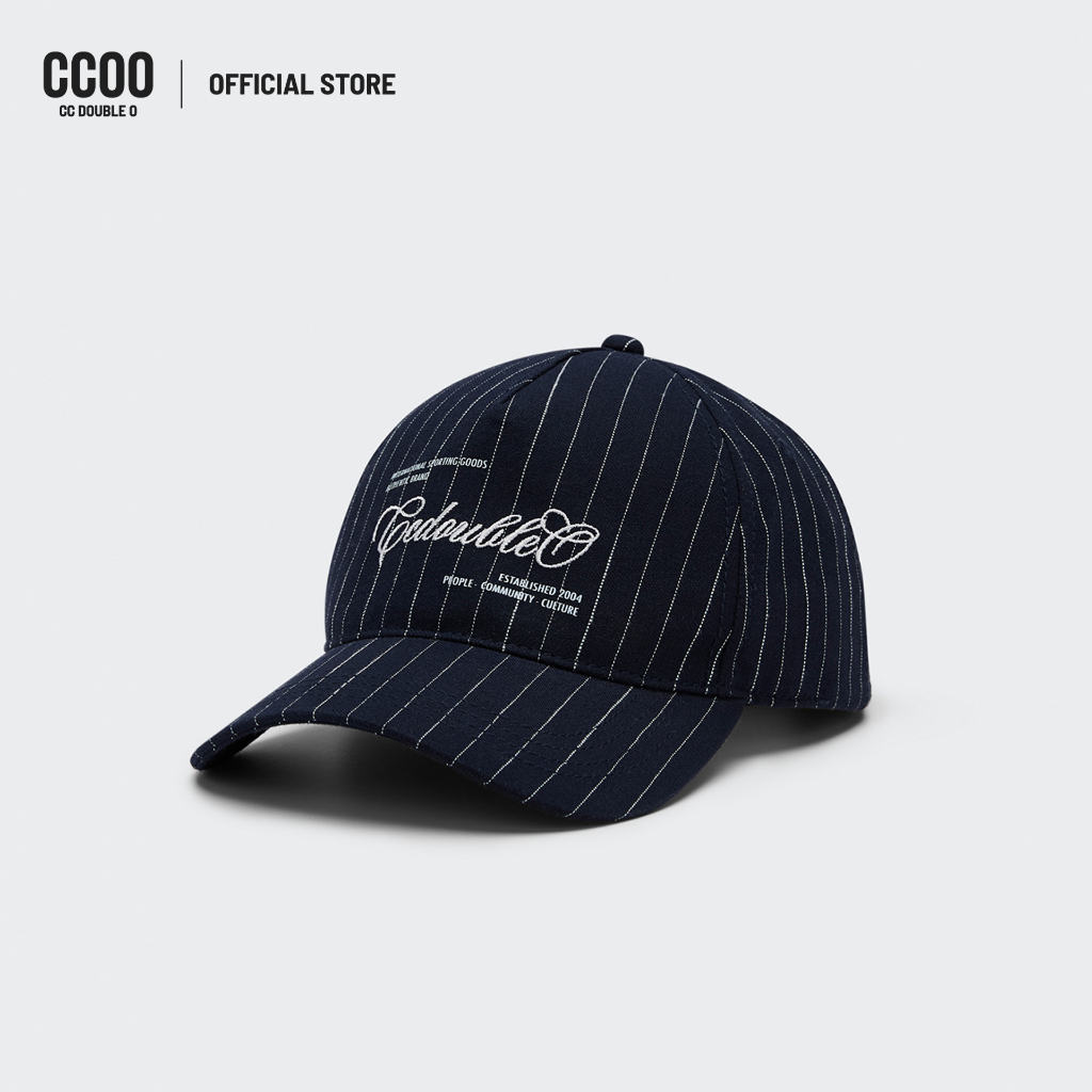 CC DOUBLE O PINSTRIPE SCRIPT LOGO CAP ผู้หญิง หมวกแก๊ปลายทางปักโลโก้ตัวเขียน รุ่น O26WAWA009 (AW26 #P2)
