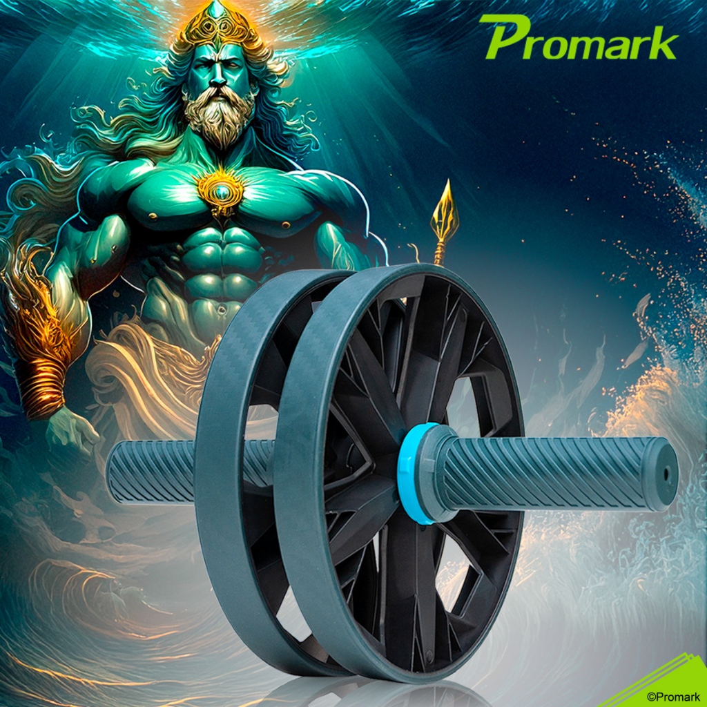 (ประกัน 2 ปี) Promark ลูกกลิ้ง บริหารหน้าท้อง ล้อคู่ Poseidon & Trident Ab Roller Starter Wheel