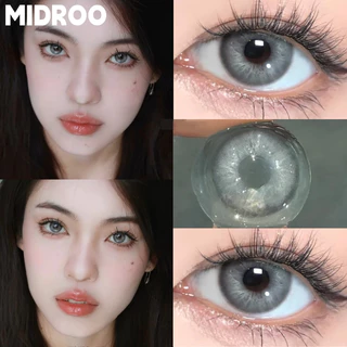 คอนแทคเลนส์ Midroo เลนส์ค่าสายตาสั้น 0.00-4.00 Apex Green/Grey-14.2mm รายเดือน ฟิวลูกครึ่ง เลนส์