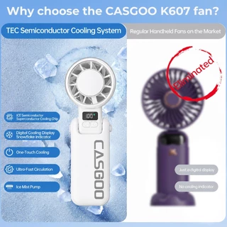 พัดลมไอเย็น CASGOO K680 ICE Cooling Fan ปรับลม199ระดับ เย็นได้16° มอเตอร์13000rpm ปรับ180°+ไฟฉาย+สายคล้อง+ฐานตั้งฟรี