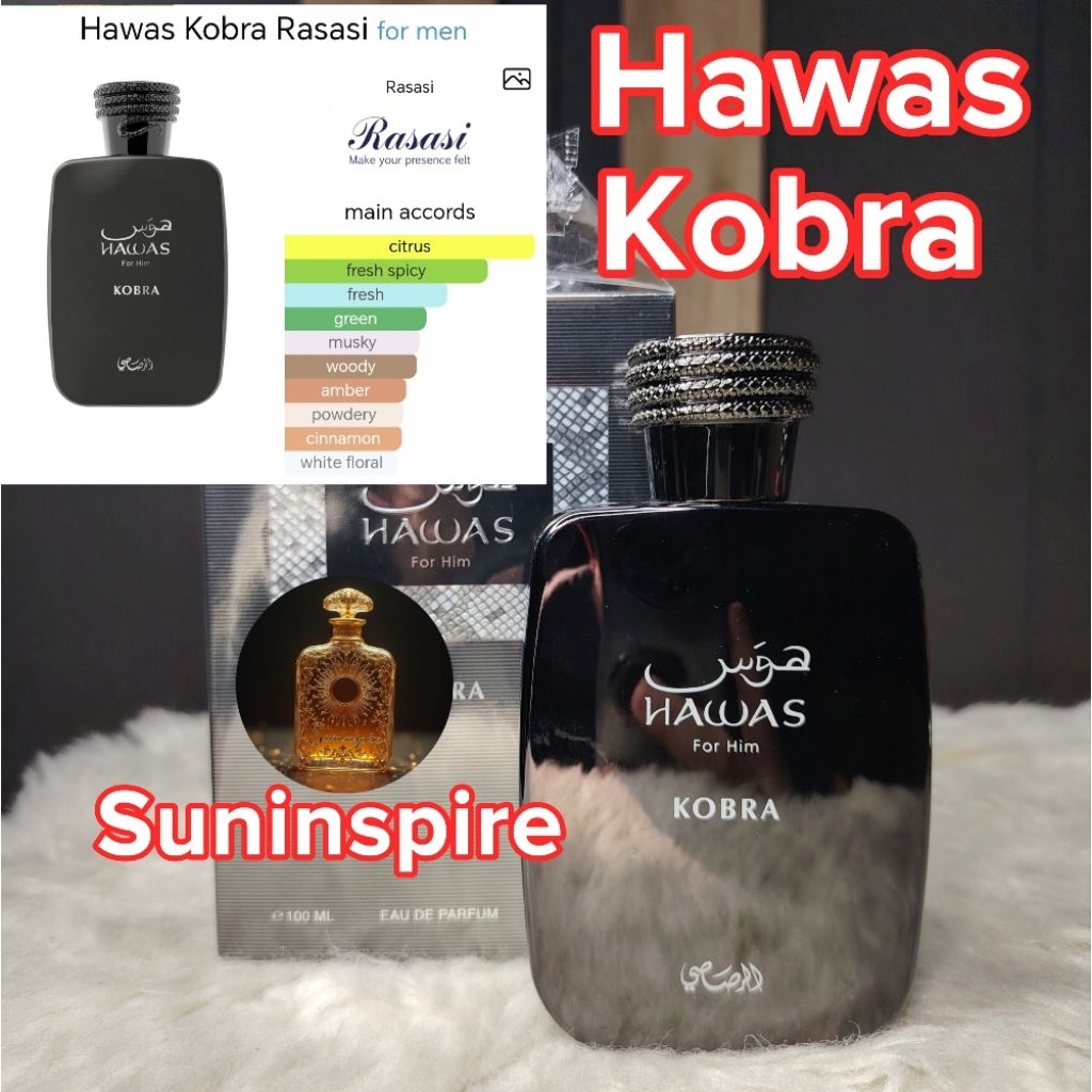น้ำ​หอม​แบ่ง​ขาย​ Hawas Kobra กลิ่นสดชื่น​ กระจายตัวติดทนดีมาก กลิ่น citrus พุ่งๆ