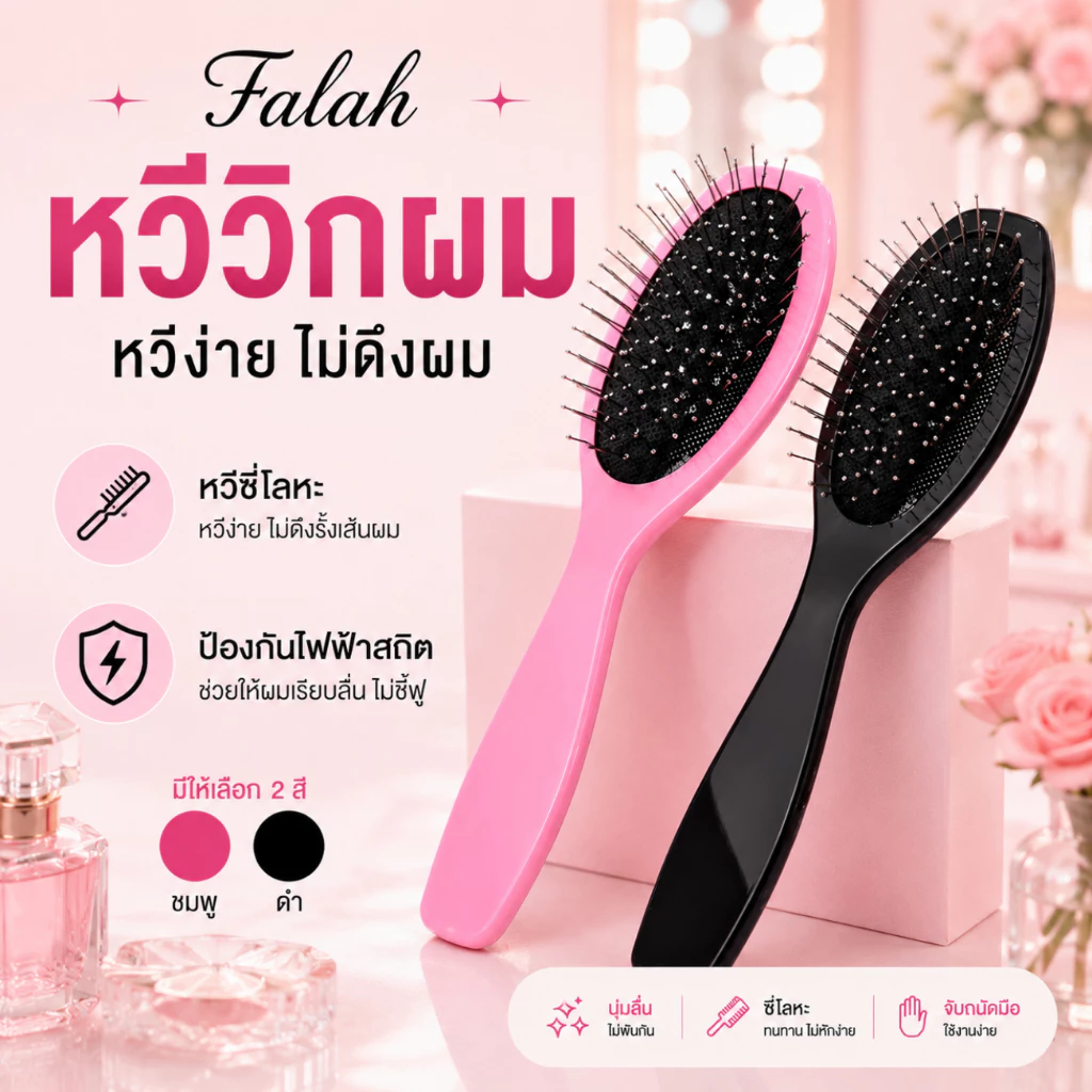 Falah หวีแปลง หวีแฮร์พีช และวิกผม หวีวิก จัดทรงดูแลผม ซีโลหะ วิกผม แฮร์พีช ผมปลอม ราคาถูก อุปกรณ์เสริม สินค้าพร้อมส่ง