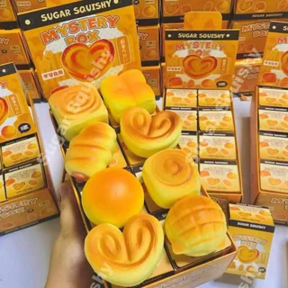 ❤️ใช้โค๊ดลด❤️ พร้อมส่ง 🇹🇭 สกุ๊ชชี่ Squishy กล่องสุ่ม My Stery box ขนมปัง ยกbox มี 8 ชิ้น