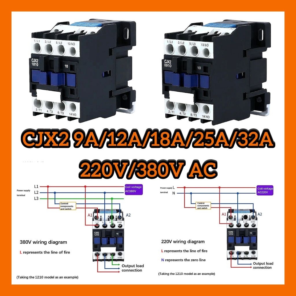 แมกเนติก คอนแทคเตอร์ และ โอเวอร์โหลด รุ่น CJX2 และ LR2 AC Magnetic Contactor 220V/380V