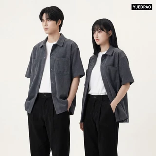 Yuedpao Ultimate Stretch Corduroy - Short Sleeve Shirt (2-Pocket) เสื้อเชิ้ตลูกฟูก เสื้อเชิ้ตผู้แขนสั้น ใส่สบาย (4 สี)