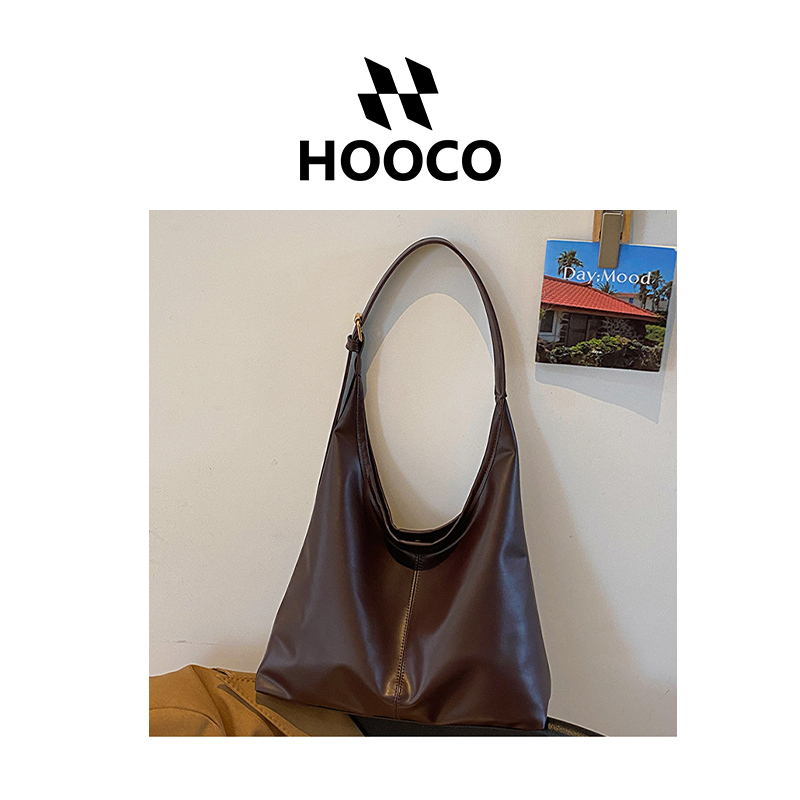 HOOCO حقيبة كتف نسائية سادة (5 ألوان) — صورة 4
