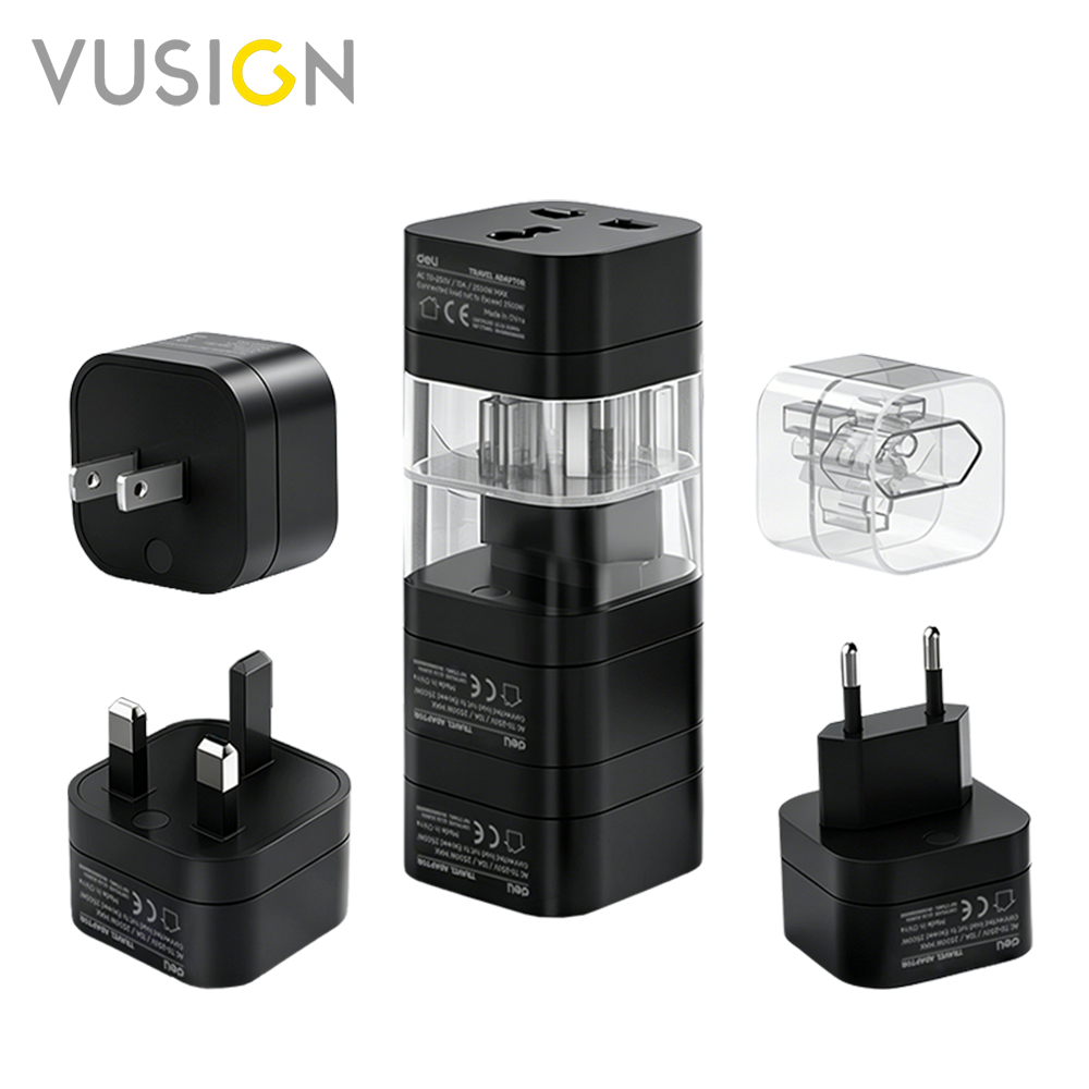 Vusign อแดปเตอร์ หัวปลั๊ก หัวปลั๊กพกพา EU US พกเดินทางสะดวก มารตรฐานสากล Adapter Travel Adapter