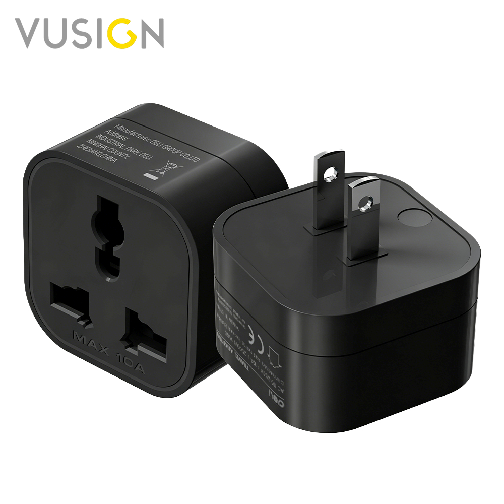 Vusign อแดปเตอร์ ปลั๊กแปลง หัวแปลงปลั๊กไฟ EU US มาตรฐานสากล ทนความร้อน แบบพกพา Travel Adapter