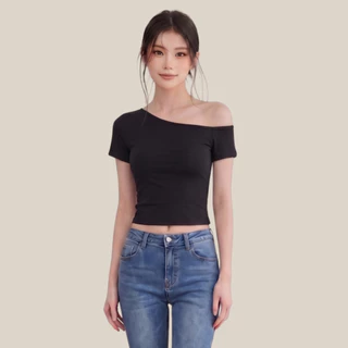WsimpleBra | Irene One Shoulder เสื้อไหล่เดี่ยว มีบราในตัว เลิกใส่ชุดชั้นในและซิลิโคลปิดจุก