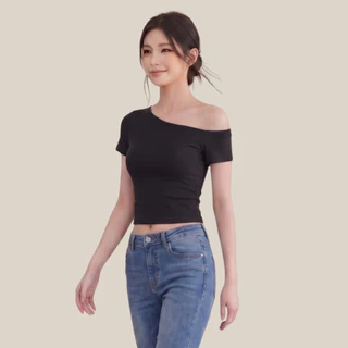 WsimpleBra | Irene One Shoulder เสื้อไหล่เดี่ยว มีบราในตัว เลิกใส่ชุดชั้นในและซิลิโคลปิดจุก