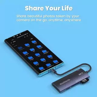 CHEN GMOZE Type C ฮับ 6 in 1 OTG PC Laptop (SD/TF/XD/CF/M2/MS) Card Reader