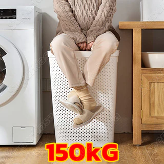 45L / 60L ตะกร้าเสื้อผ้าสกปรกที่มีฝาปิดตะกร้าอเนกประสงค์ตะกร้าผ้าพลาสติกตะกร้าเสื้อผ้าความจุขนาดใหญ่ตะกร้าเก็บ