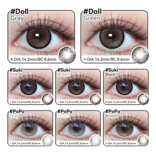 Midroo 【0.00~-4.00】มีอย คอนแทคเลนส์ตาหวาน⭐ Suki/PoPo/Doll-14.2mm🍬สายเกาสายจีน ตาหวานธรรมชาติ เลนส์นิ่มใส่สบาย Monthly