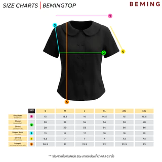 Bemingtop1227(S-3XL)-Patter Top - เสื้อคอบัวดีไซน์เรียบหรู เพิ่มความโดดเด่นด้วยกระดุมสองแถว