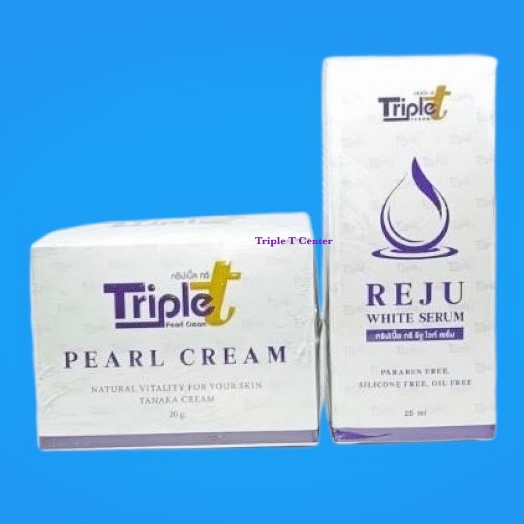 ทริปเปิ้ลทรีครีม(Triple  T Cream)20g.1 กระปุก (แถมสบู่ในแพ๊คเกจ)และเซรั่ม(Serum)25g. 1 ขวด