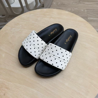 A’nolyn รุ่น POLKA [แนะนำ+เพิ่ม 1 ไซส์]รองเท้าแตะสวมลายจุด Polkadot พื้นหนังนุ่ม สวมใส่สบาย ดีไซน์ทันสมัย สำหรับทุกโอกาส