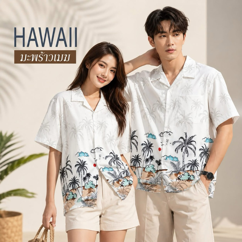 เสื้อฮาวาย ราคาถูก ผ้านิ่ม ใส่สบาย ระบายความร้อนได้ดี ส่งจากไทย🏝🏝