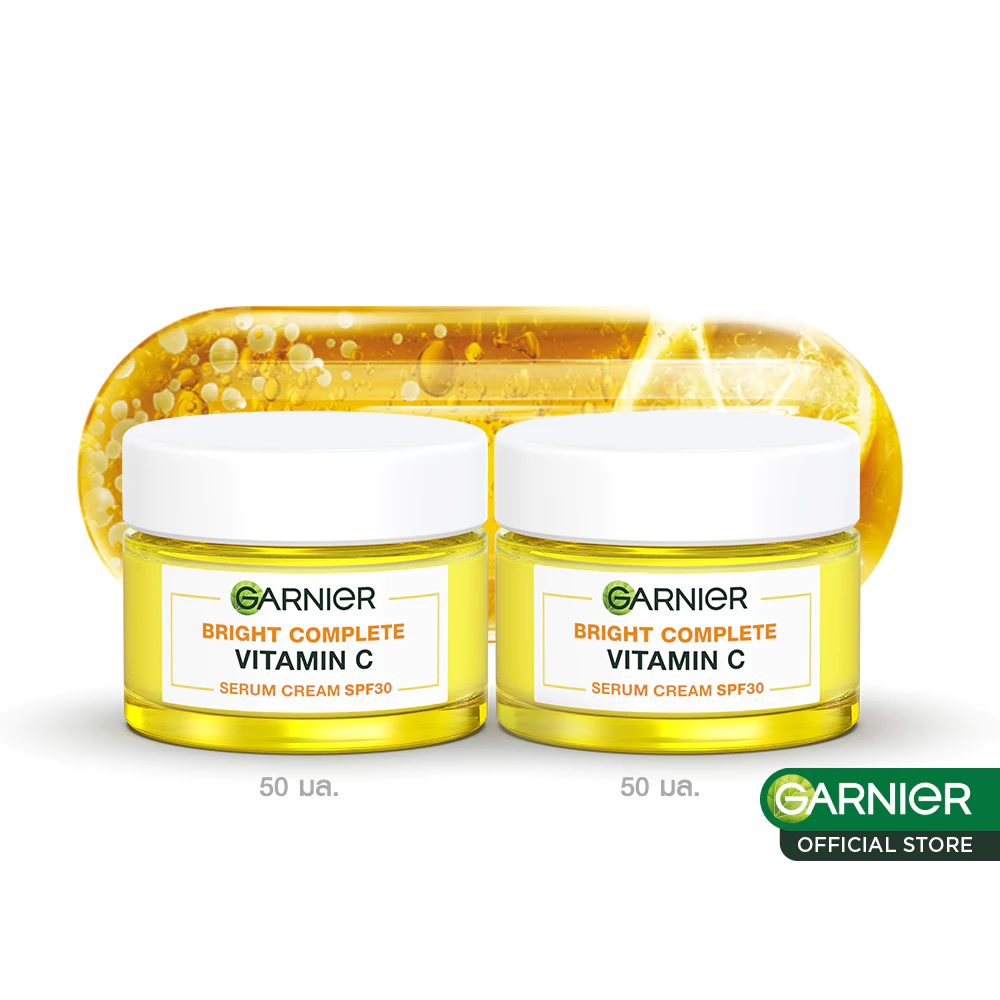 การ์นิเย่ ไบรท์ คอมพลีท เดย์ครีม SPF 30/PA+++ 50มล. x2 Garnier Day Cream ครีมบำรุงผิวหน้า ครีมทาหน้า