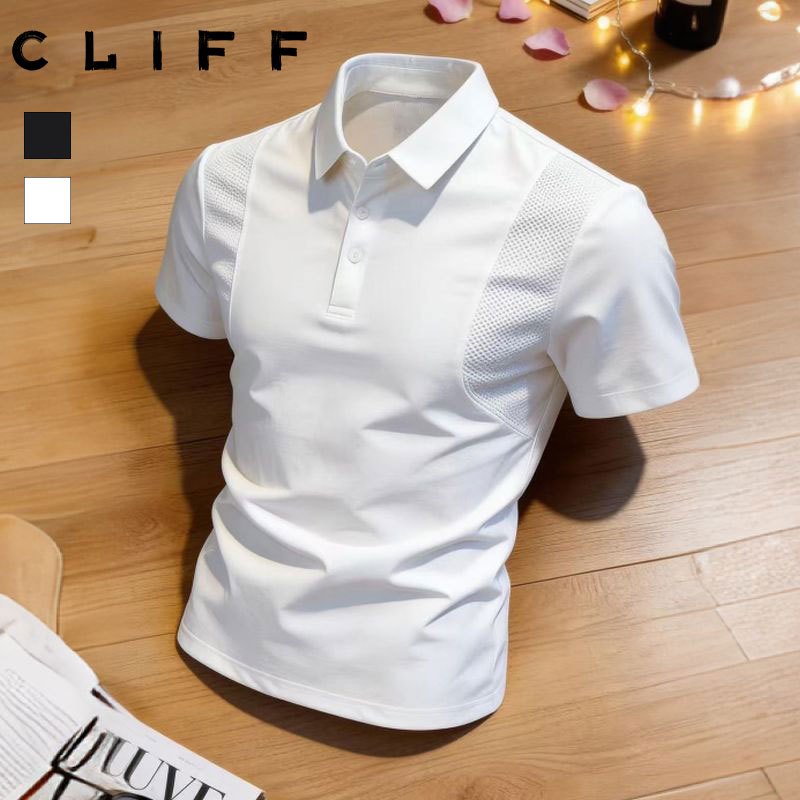 CLIFF เสื้อโปโลผู้ชายสีพื้น ผ้าเย็นสัมผัสดี สไตล์ลำลอง ทรงหลวมใส่สบาย จับคู่ได้ทั้งใส่ประจำวันและทำงาน