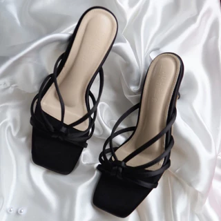 YOURSHOES N48 / รองเท้าส้นสูง 3นิ้ว รองเท้าผู้หญิง รองเท้าสวมส้นสูง