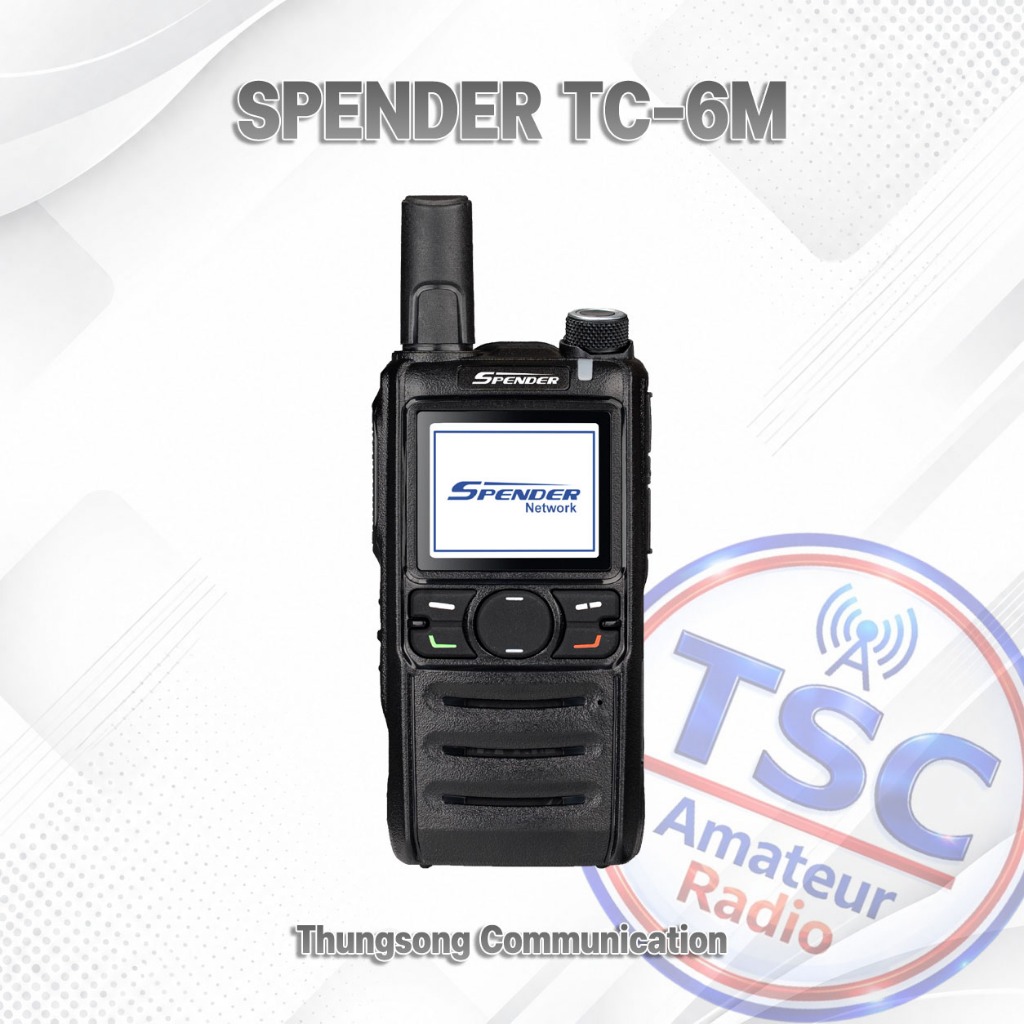 Spender TC-6M วิทยุสื่อสาร 4G LTE (PoC) ใส่ซิม คุยได้ทั่วโลก AI Noise Cancelling ฟรีเซิร์ฟเวอร์ตลอดชีพ แถมซิมรายปี