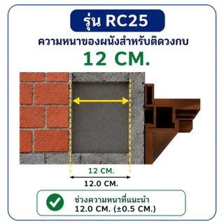 Rico วงกบประตู รุ่น RC25 วงกบ WPC หนา 120 mm. (ใช้กับผนัง 12 ซม.) กันน้ำ ไม้สังเคราะห์ 70x200cm 80x200cm 90x200cm