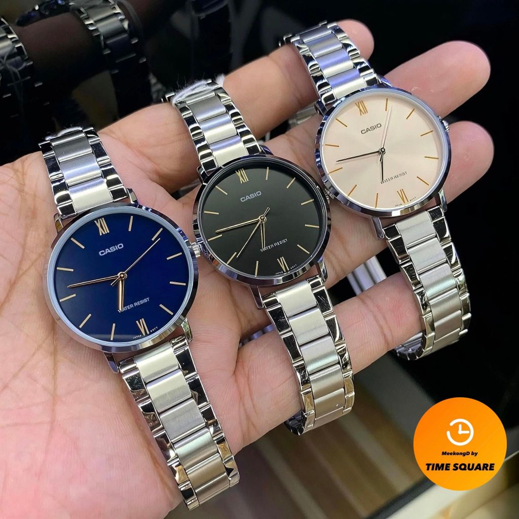 CASIO LTP-VT01D หน้าปัด34มม. นาฬิกาหญิง สายสแตนเลส กันน้ำ คาสิโอแท้ รับประกันศูนย์1ปี