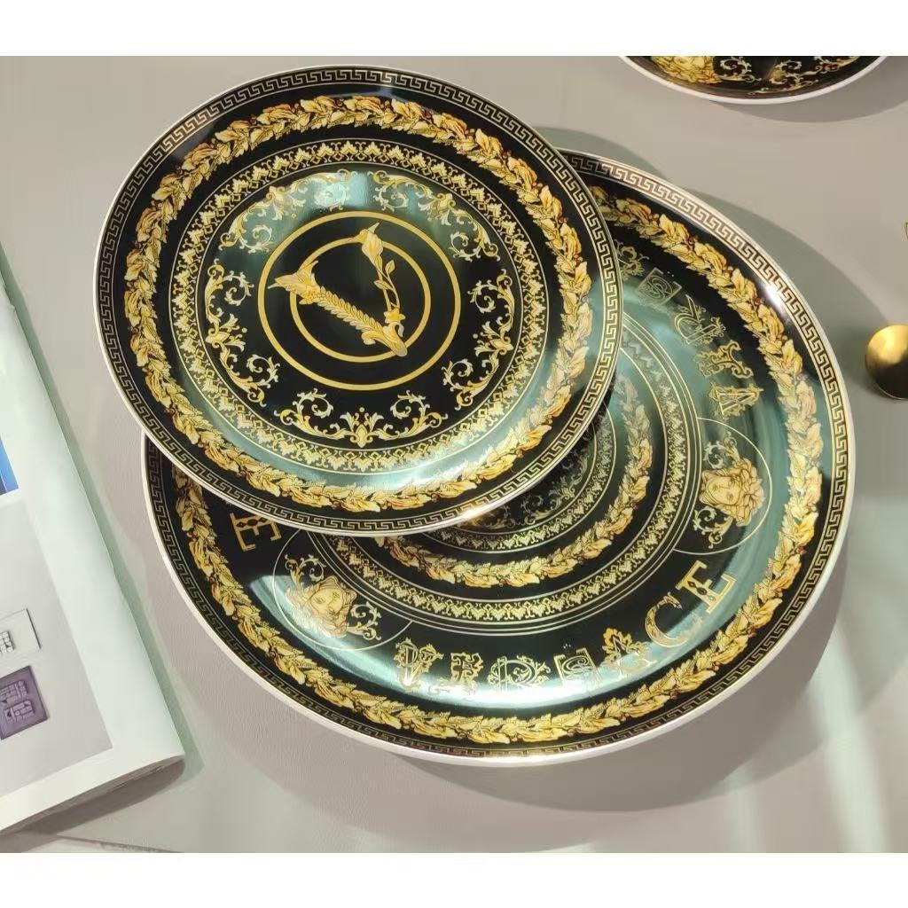 Versac*e European bone china dining plate, 8 inches+10 inches plate