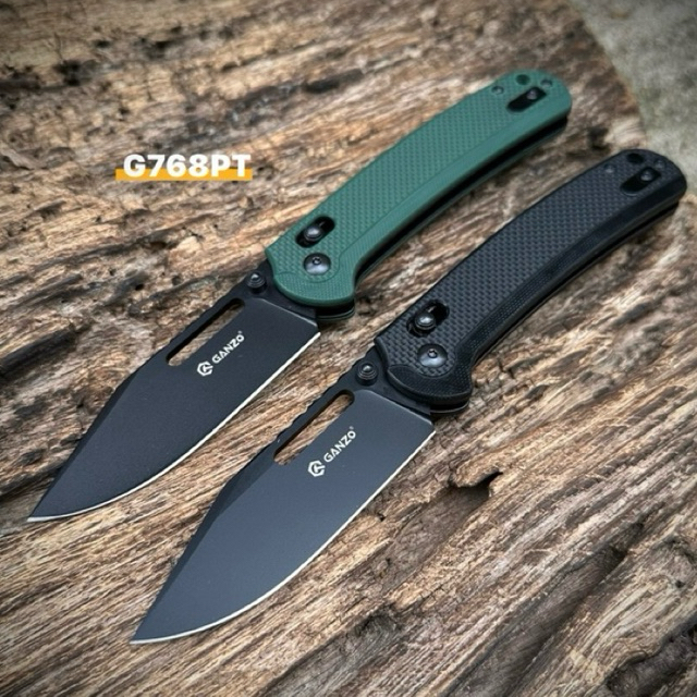 มีดพับGanzo G768PT ของแท้100% ใบมีดเหล็ก D2 เคลือบ PVD titanium