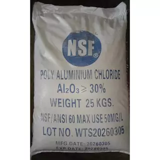PAC น้ำดี (Poly Aluminium Chloride) สารเร่งตกตะกอน บำบัดน้ำใส คุณภาพเข้มข้น Al2O3 ≥ 30% มาตรฐาน NSF (ยกถุง 25 กิโลกรัม)