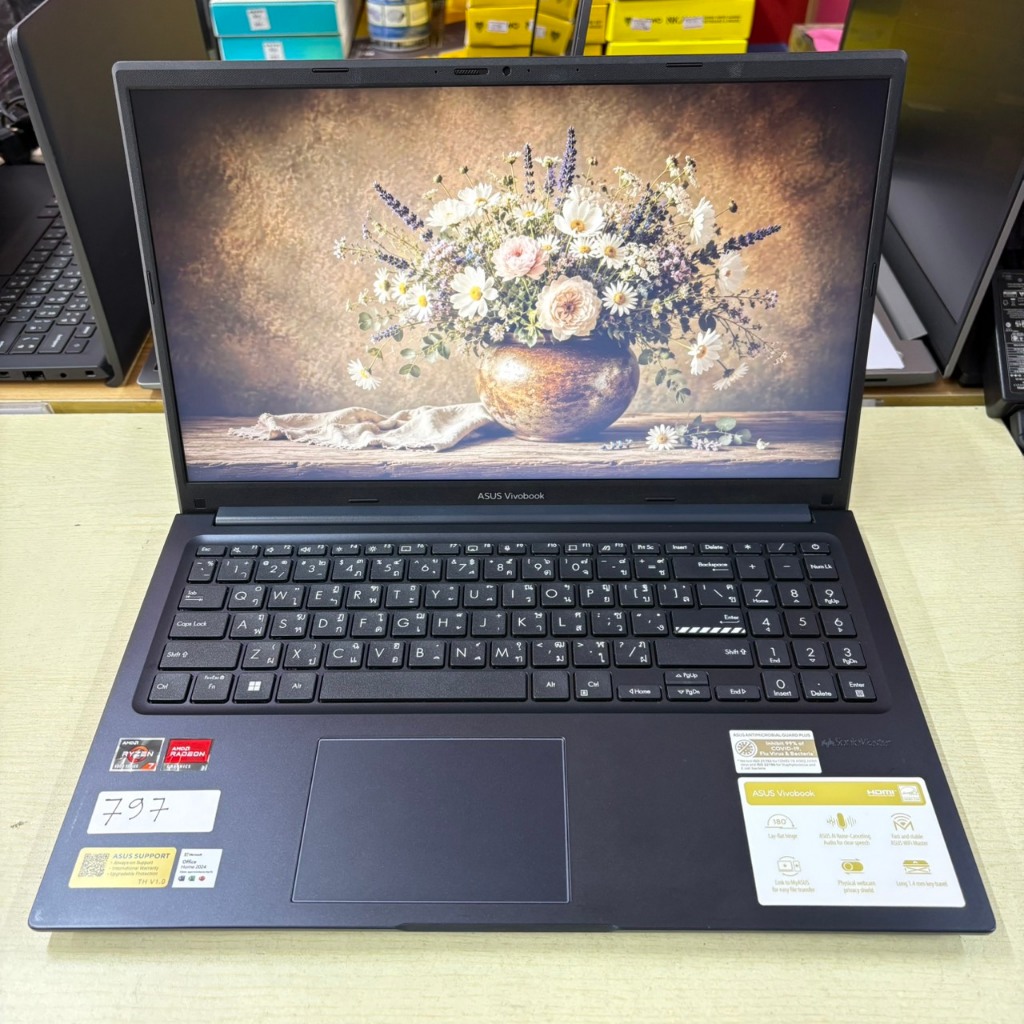 ASUS  VIVOBOOK 15  M1502YA - NJ755WA   ประกันศูนย์ Onsite 16/07/2027  สภาพเครื่องภายนอก  80%  ประสิท