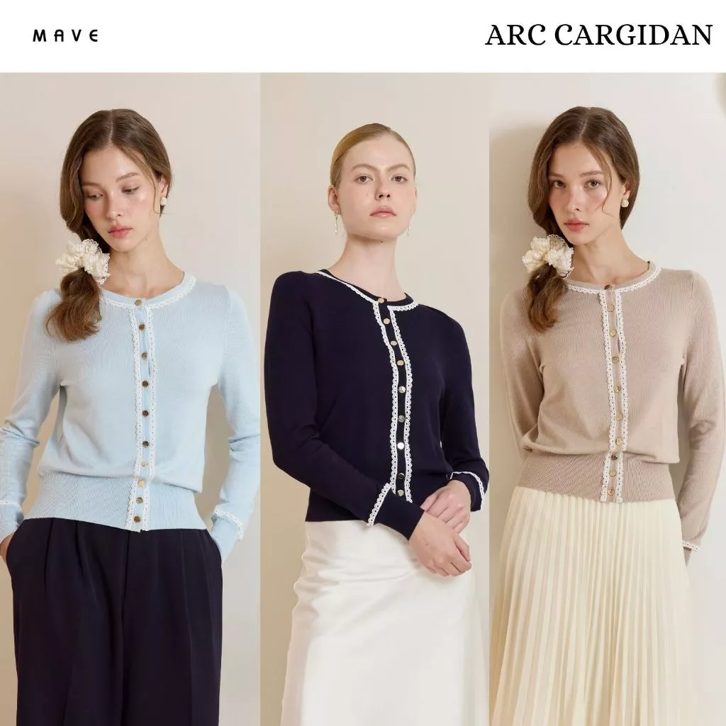MAVE เสื้อ รุ่น Arc Cargidan สี BABY BLUE,NAVY,TAUPE