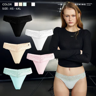 Beminginnerwear007(XS-4XL)-BEMING Lace Thong - กางเกงชั้นในทรงT-Backไร้ขอบดีไซน์ลูกไม้