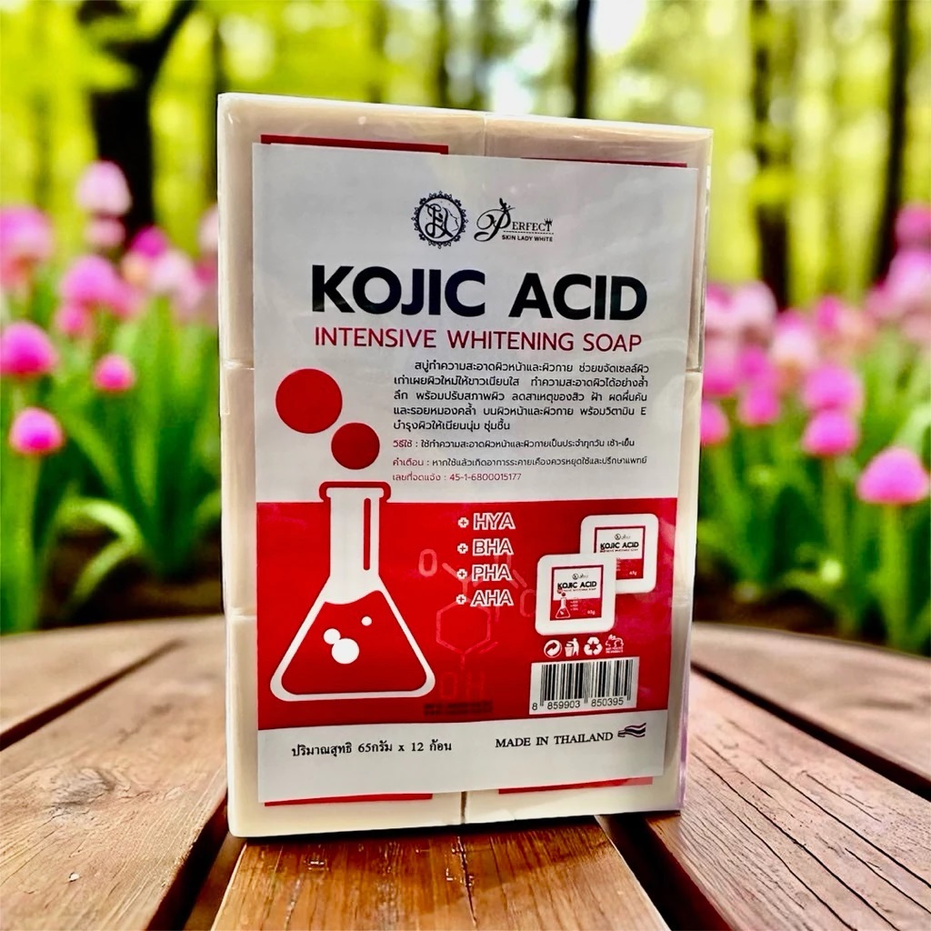 KOJIC ACID INTENSIVE WHITENING SOAP สบู่โคจิค แพ็ค มี 12ชิ้น