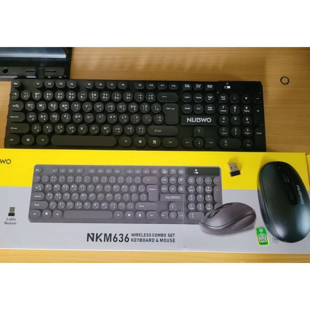 ส่งจากไทย GAMING NUBWO NKM-636 คีย์บอร์ดและเมาส์ไร้สาย 2.4G KEYBOARD & MOUSE WIRELESS COMBO SET NKM6