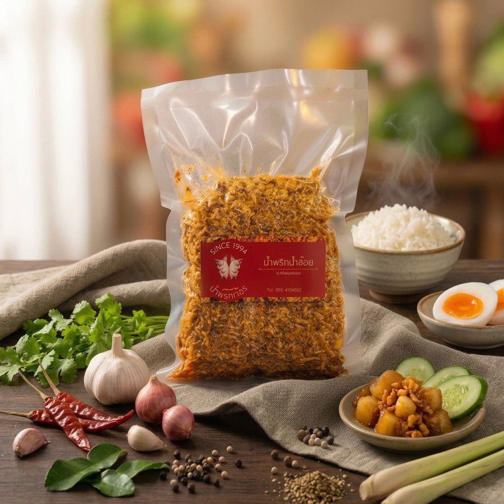 น้ำพริกน้ำย้อยเจ๊อร สูตรต้นตำรับเมืองแพร่ | น้ำพริกสูตรโฮมเมด หอม กรอบ อร่อย พร้อมทาน (ขนาด 400 กรัม)