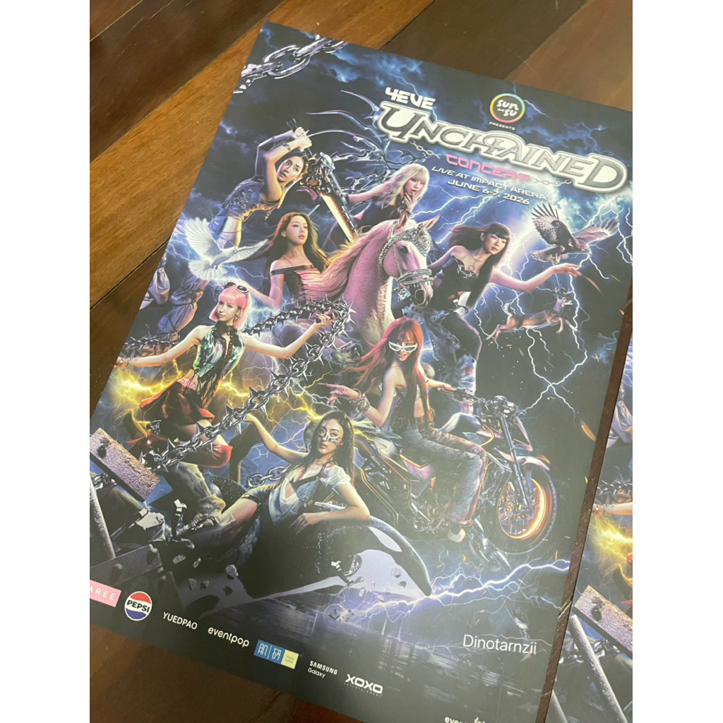 โปสเตอร์ คอน3 โฟร์อีฟ 4EVE Unchained Concert สภาพดี100%