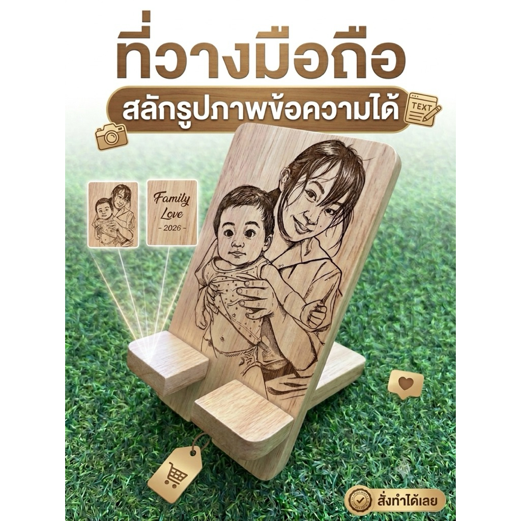 ที่วางมือถือไม้เลเซอร์รูปภาพข้อความโลโก้ฟรี