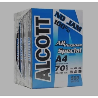 ALCOTT ห่อฟ้า(ยกกล่อง) กระดาษถ่ายเอกสาร 70 แกรม ขนาด A4 บรรจุ 500แผ่น/1รีม บรรจุ 5 รีม/1กล่อง