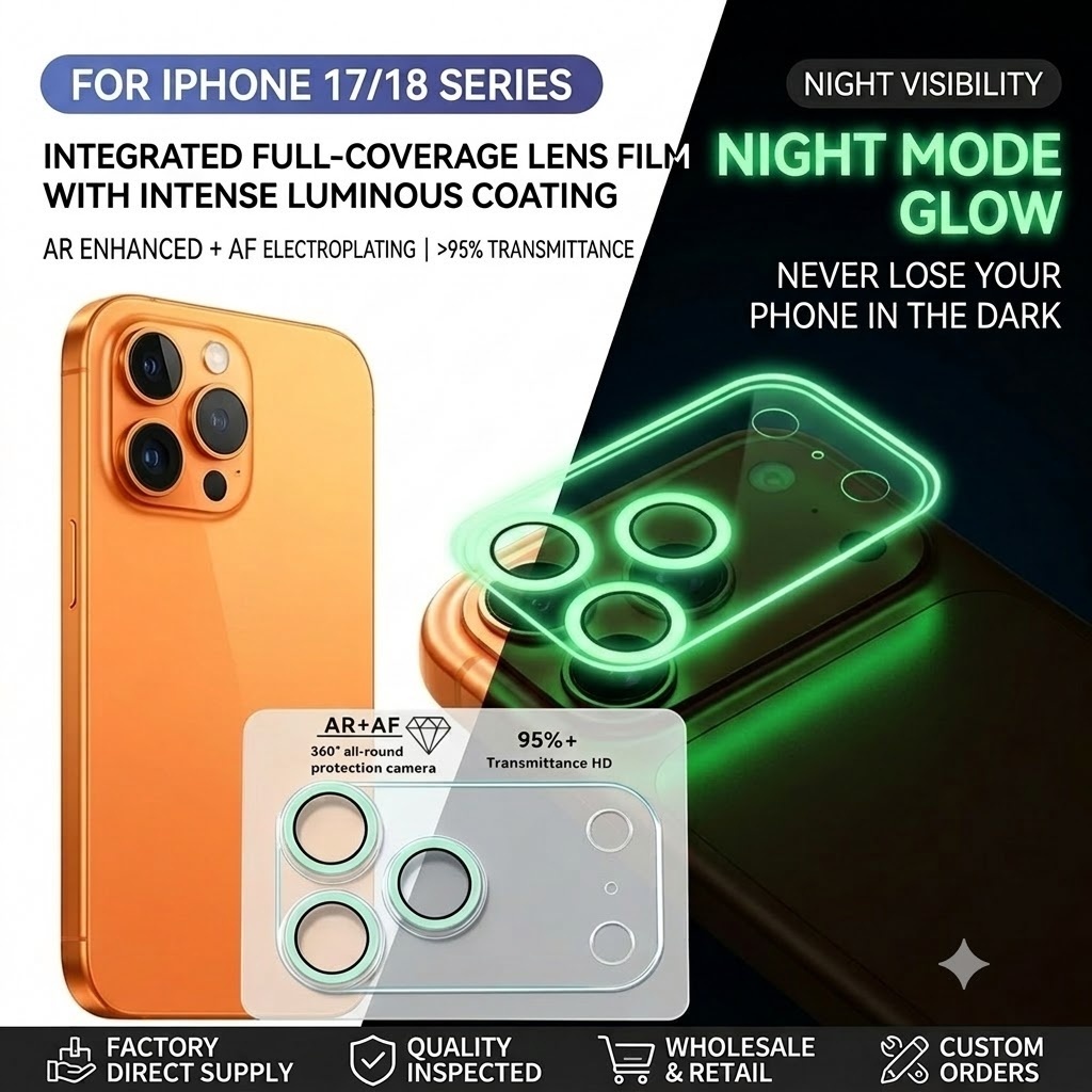 M12 ฟิล์มกันรอยเลนส์กล้องแบบเรืองแสง FOR IPHONE 17 PRO MAX จัดส่งจากประเทศไทย