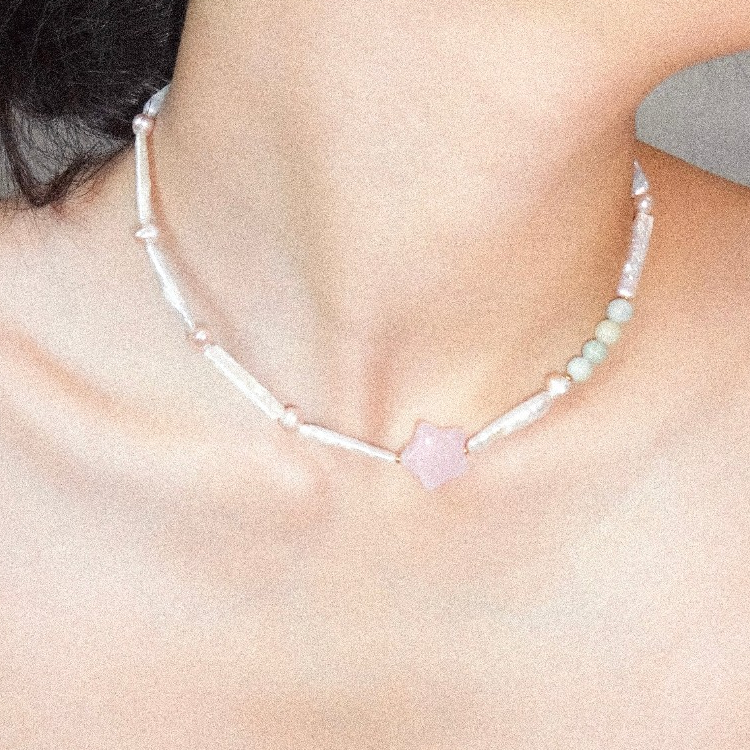nice try studio - Sweet Candy Pearl Necklace สร้อยคอไข่มุกแท้ หินแท้รูปดาว