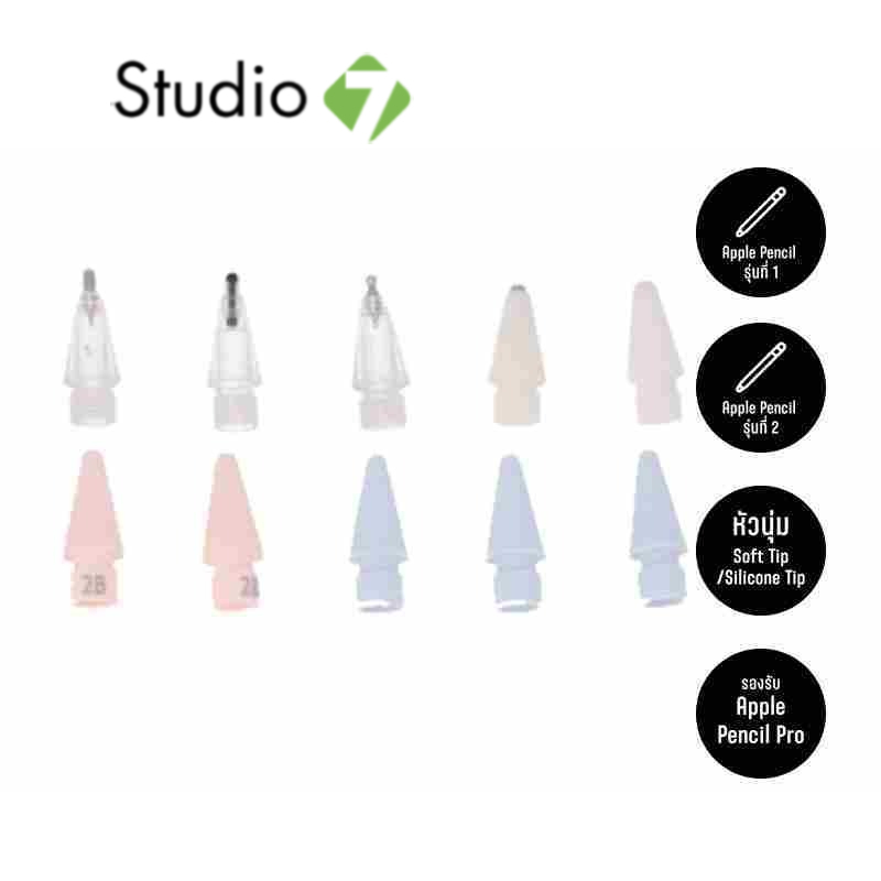 หัวปากกาไอแพด QPLUS Tips for Gen1/2 6-in-1 by Studio7