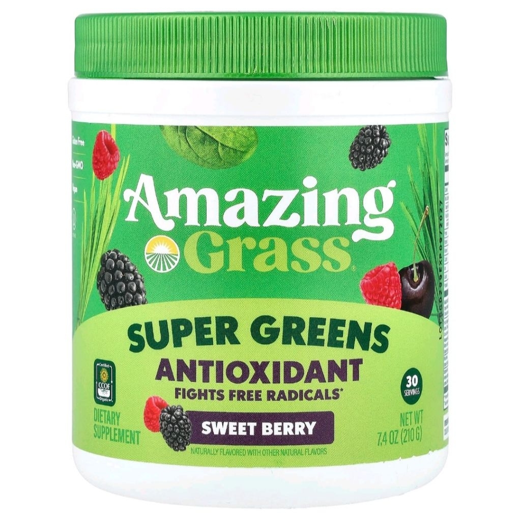 Amazing Grass, Super Greens Antioxidant, Sweet Berry, 7.4 oz (210 g)