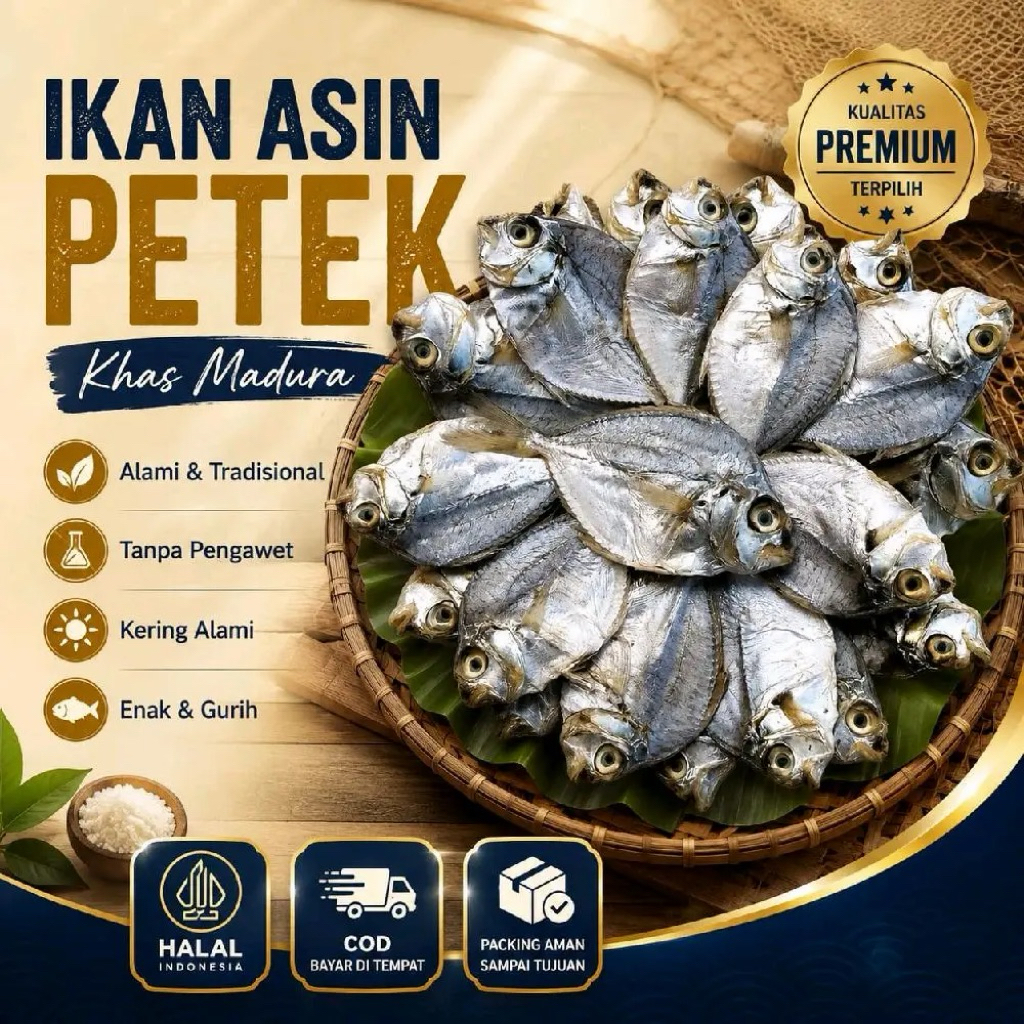 Indonesia Ikan Asin Petek Kecil / Salted Slipmouth Fish 100 gram