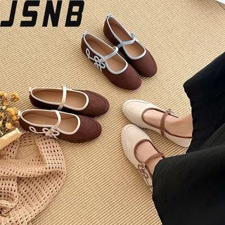 รองเท้าแตะแมรีเจน หนังกลับ สายคาดหัวเข็มขัด ส้นเตี้ย ไซส์ 36-43 สวยคลาสสิค ใส่สบาย นุ่มเดินสบาย ใส่ได้ทุกวัน
