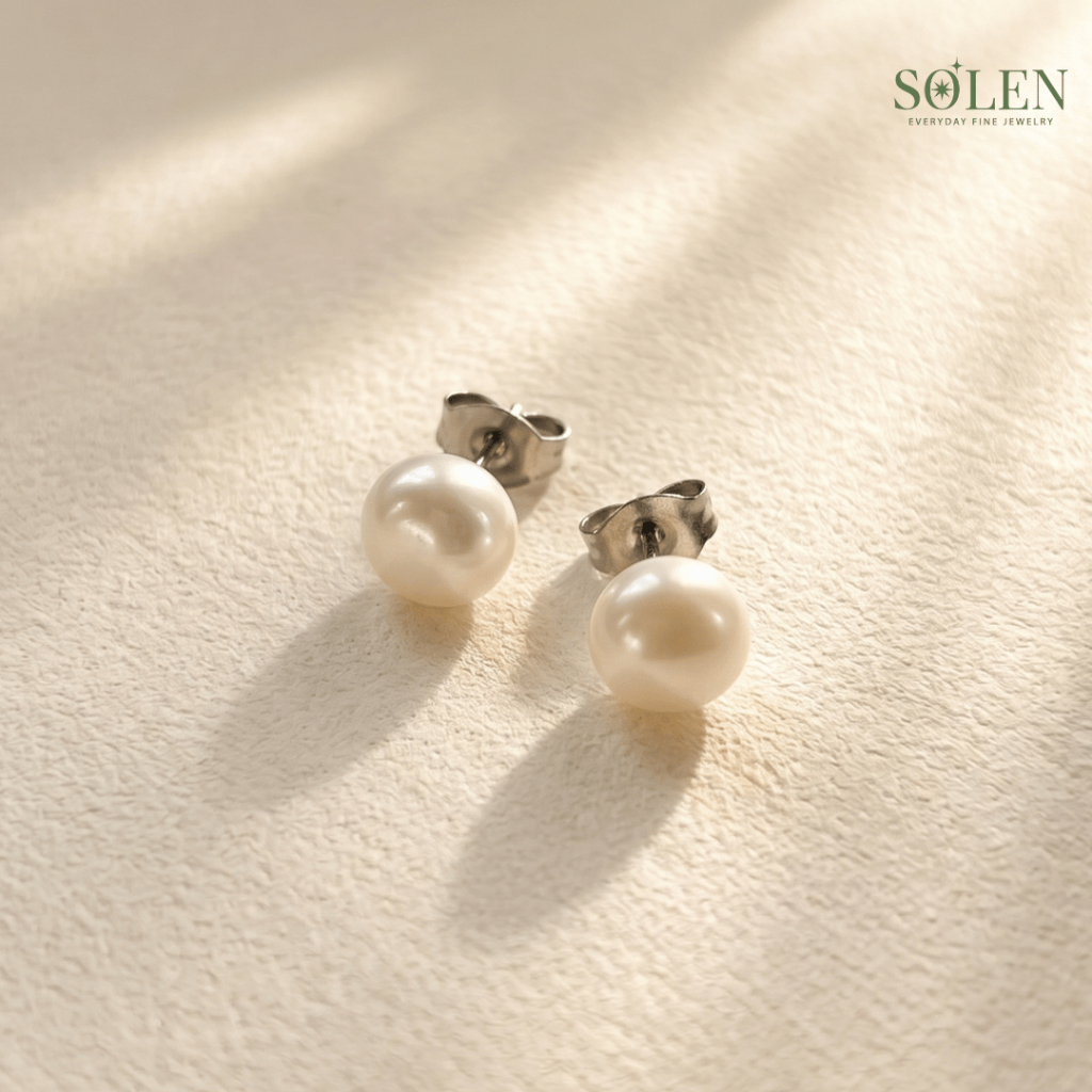 ต่างหู SOLEN Blanc ต่างหูไข่มุกแท้ (มุกน้ำจืด) ก้านเงินแท้ S925 ใส่สบาย ดีไซน์หรูหรา อ่อนโยนต่อผิว