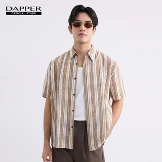 DAPPER เสื้อเชิ้ตแขนสั้น Striped Flowing Shirt สีน้ำตาล (BCS/BR/601LP)