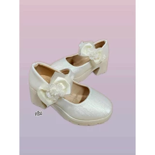9215รองเท้าคัทชูเด็กงานแฟชั่นมี 3 สีครีมขาวชมพูsize 26- 36