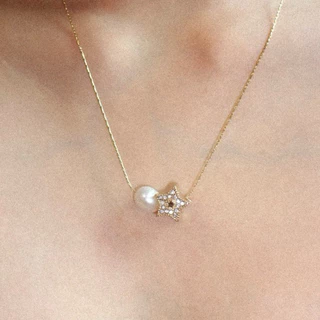 nice try studio - Fairy Necklace สร้อยคอรูปดาว ไข่มุกแท้ ไม่ลอก ไม่ดำ