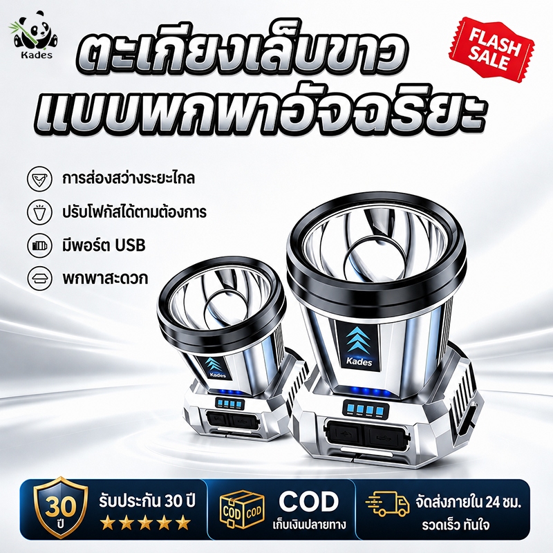【รับประกัน 10 ปี】ไฟฉายคาLED กันน้ำ ไฟฉายคาดศีรษะ, ไฟตกปลา แบตอึด48-72ชม ส่องแสงระยะ 5KM